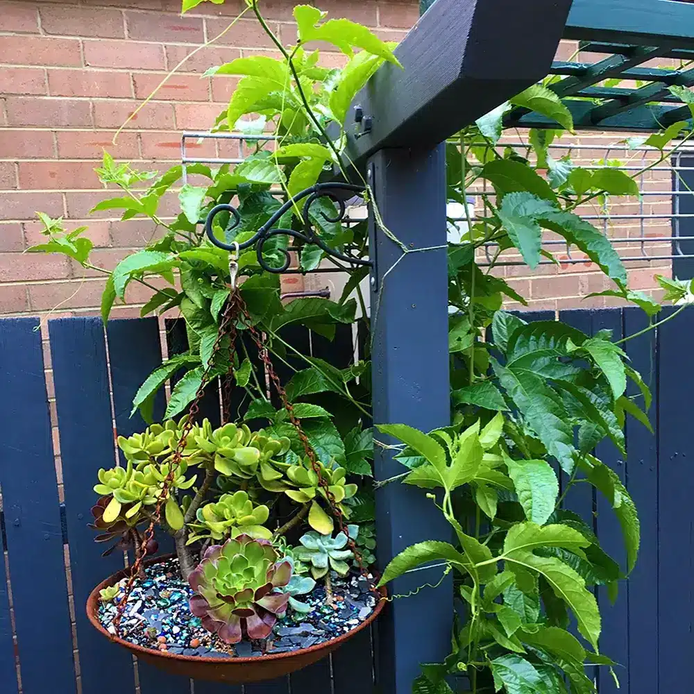 jack oxidised metal garden planter hanging country