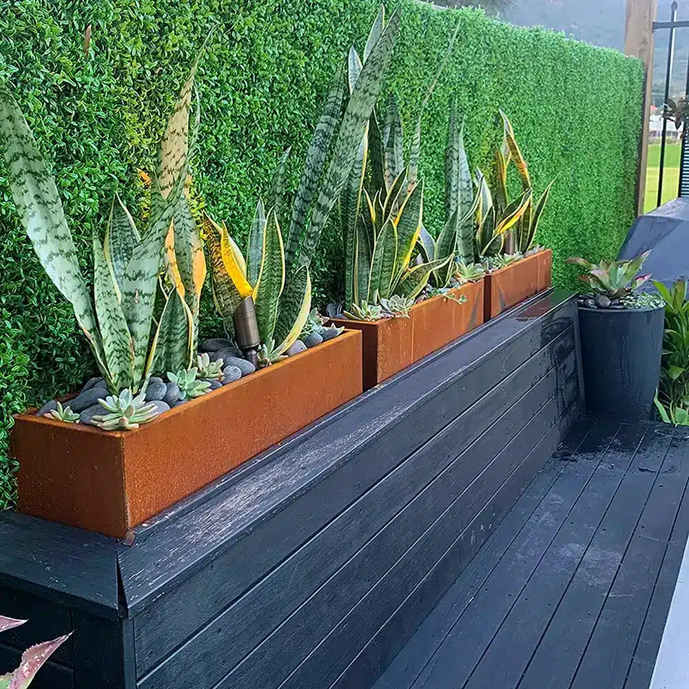 jack oxy-shield metal garden rectangular copa series planters modern