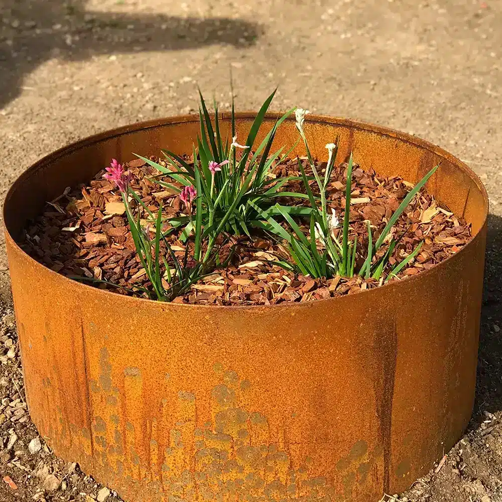 jack oxy-shield oxidised planters metal garden bed circular