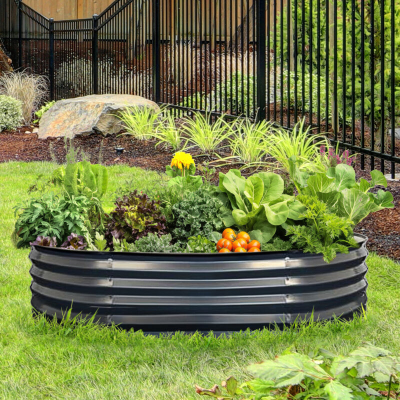 14416 - Jack Raised Garden-bed curved end in garden